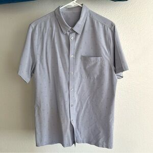 Vuori Bridge Shirt Mens Large Gray Short Sleeve Cloud Dagger Button Up
